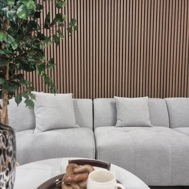 Luxury Acoustic Wood Slatted Wall Panels - 240cm Sound-Dampening MDF, Easy Install Design - UK Luxury Furniture